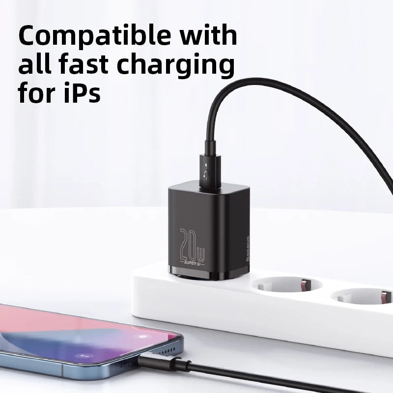 Baseus PD 20W Fast Charging USB C Charger For iPhone 14 13 Pro Max Type C to ip Quick Charge USB C Wall Phone Fast Charger