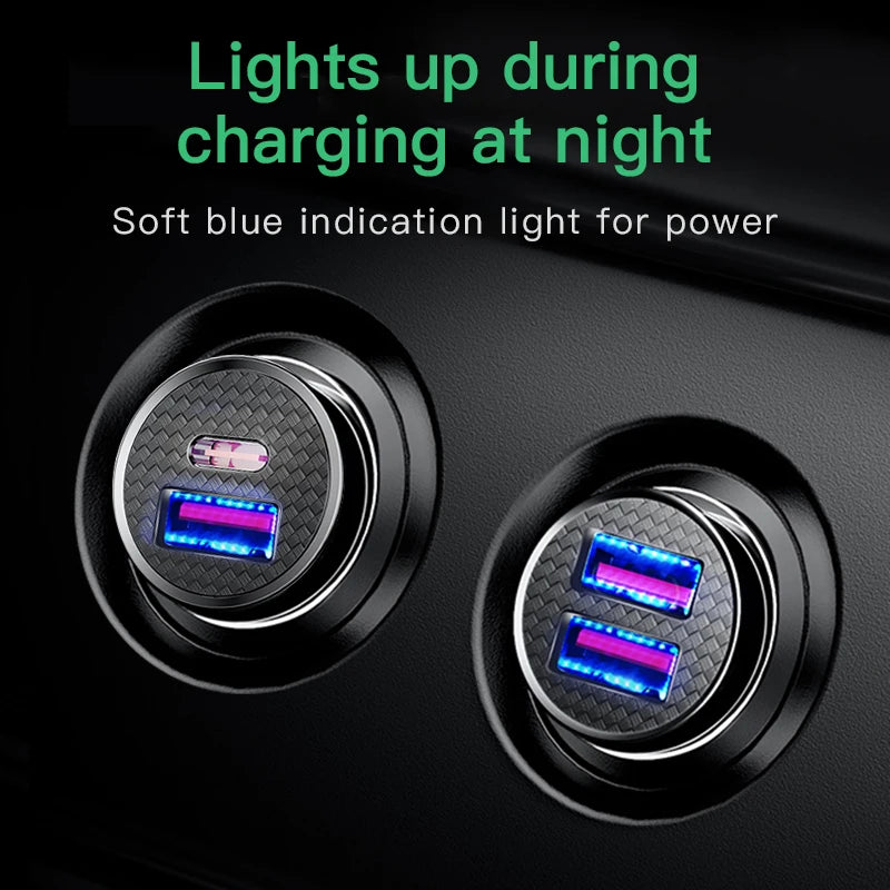 Baseus 30W USB Car Charger Quick Charge 4.0 3.0 FCP SCP USB PD For Xiaomi iPhone 12 13 14 15 Pro Fast Charging Car Phone Charger