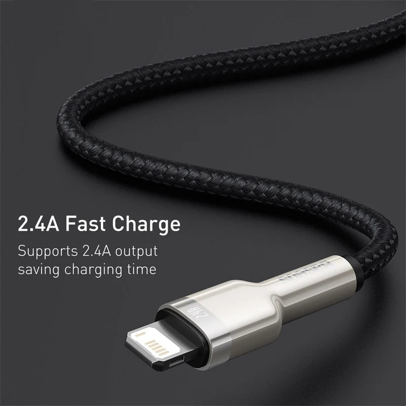 Baseus USB Cable for iPhone 14 11 12 Pro Max Xs Xr X 2.4A Fast Charging Cable for iPhone Cable 7 SE 8 Plus Charger for iPad air