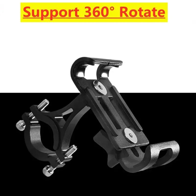 360 Rotate Metal Motorcycle Bicycle Phone Holder Aluminum Alloy Anti-slip Bracket Support GPS Clip Bike Phone Stand for iPhone