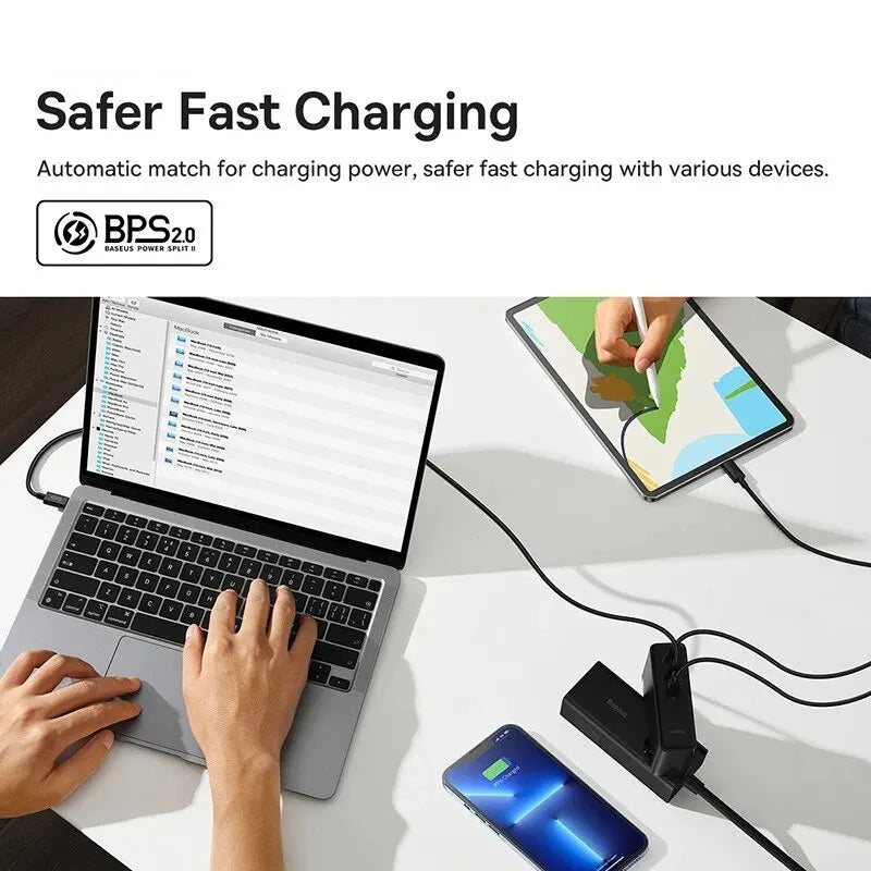 Baseus 140W GaN Charger USB Type C Charger PD 3.1 Quick Charge 4.0 3.0 USB C Fast Charging For MacBook Laptops iPhone 15 14 13