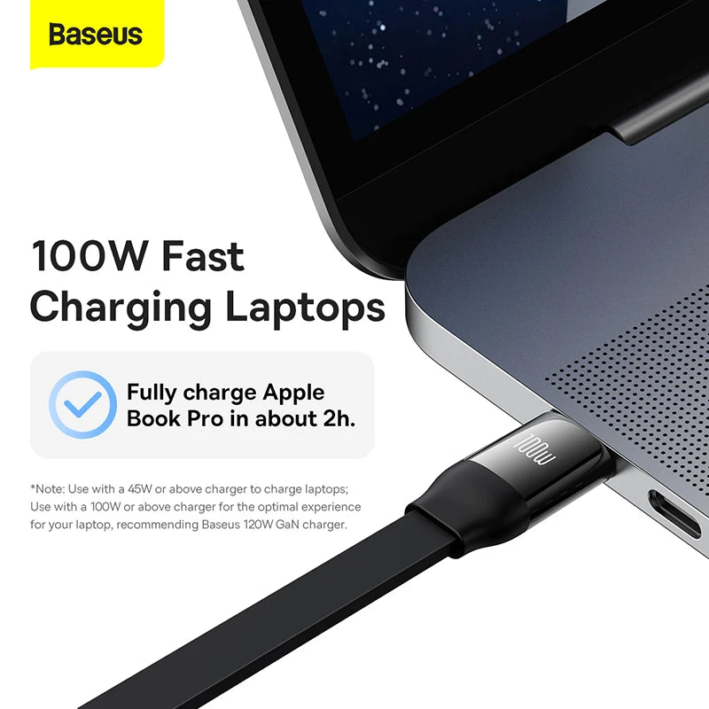 Baseus Retractable 100W 3 in 1 USB C Charge Cable For Macbook Samsung Xiaomi  Type C Cable Charging Cable for iPhone 12 13 14 15