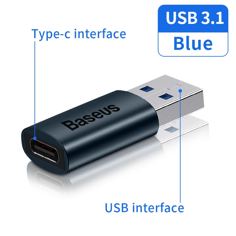 Baseus USB 3.1 Adapter OTG Type C to USB Adapter Female Converter For Macbook pro Air Samsung S20 S10 USB OTG Connector