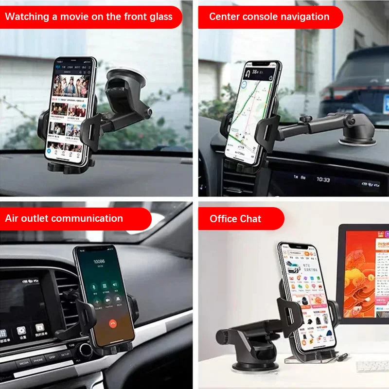 VIKEFON Sucker Car Phone Holder Gravity Mount Stand Suction Cup Smartphone Mobile Cell Car Bracket For iPhone Xiaomi Samsung