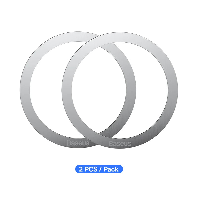 Baseus 2PCS Magnetic Metal Ring for iPhone 15 14 13 12 11 Pro Max Plus MagSafe Magnet for Samsung Xiaomi Wireless Charging Plate