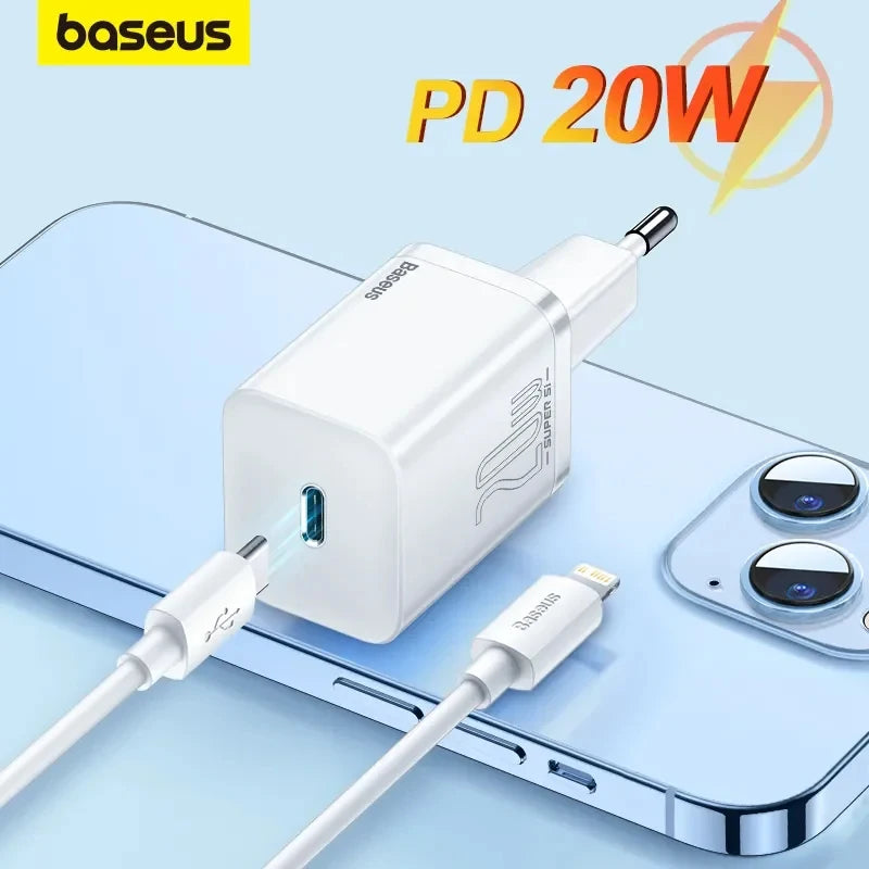 Baseus PD 20W Fast Charging USB C Charger For iPhone 14 13 Pro Max Type C to ip Quick Charge USB C Wall Phone Fast Charger