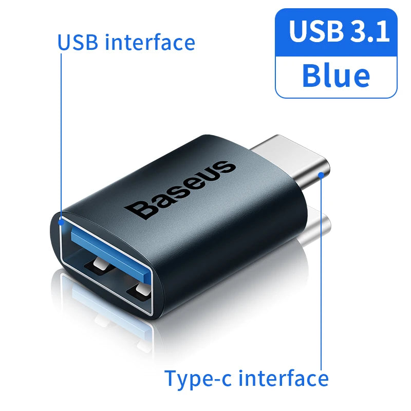 Baseus USB 3.1 Adapter OTG Type C to USB Adapter Female Converter For Macbook pro Air Samsung S20 S10 USB OTG Connector