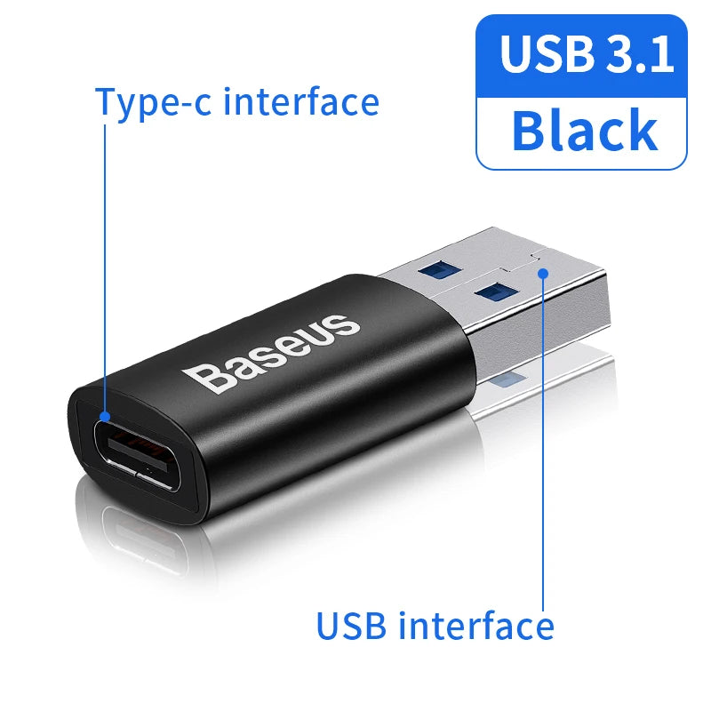 Baseus USB 3.1 Adapter OTG Type C to USB Adapter Female Converter For Macbook pro Air Samsung S20 S10 USB OTG Connector