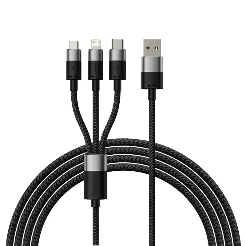 Baseus 3 in 1 USB Cable Micro USB Type C Fast Charger Micro USB Type C Data Cable For IP 14 13 Samsung Xiaomi Huawei