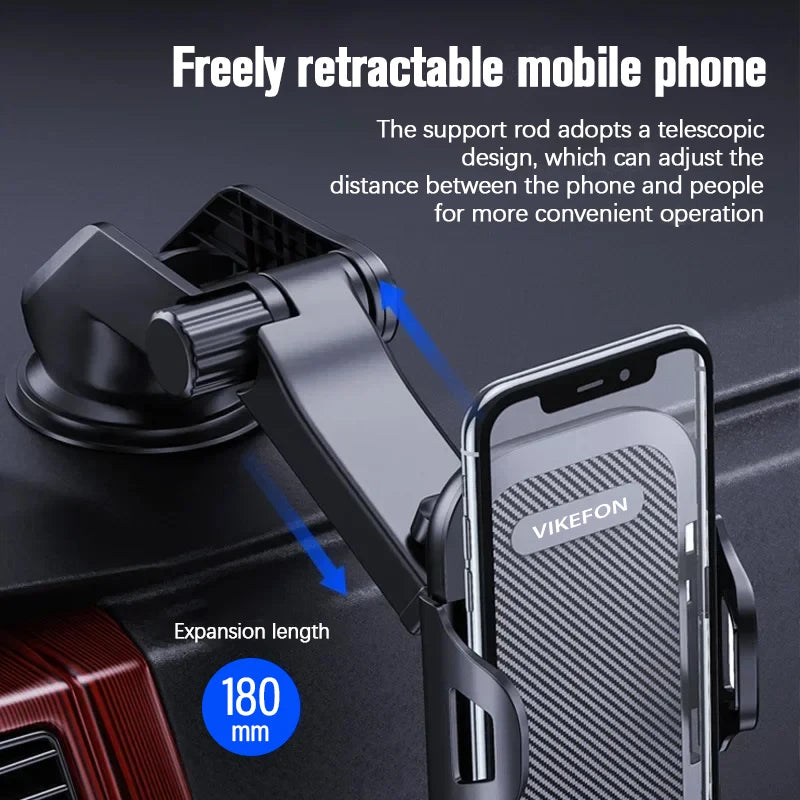 VIKEFON Sucker Car Phone Holder Gravity Mount Stand Suction Cup Smartphone Mobile Cell Car Bracket For iPhone Xiaomi Samsung