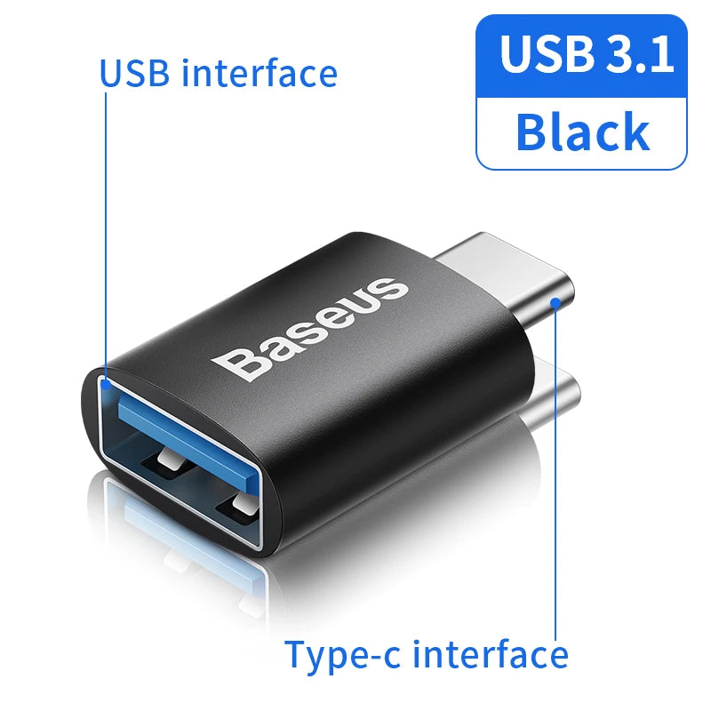 Baseus USB 3.1 Adapter OTG Type C to USB Adapter Female Converter For Macbook pro Air Samsung S20 S10 USB OTG Connector