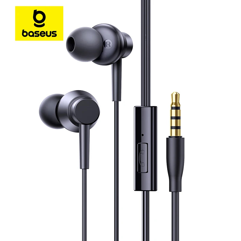 Baseus Encok CZ11/HZ11 Wired Earphones Type-C/3.5mm Jack Wired Headphones With Mic 120°Angle For Laptop Computer Tablet Phone