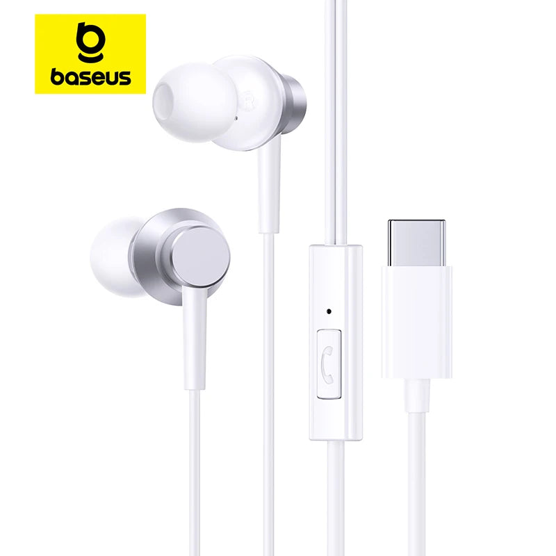 Baseus Encok CZ11/HZ11 Wired Earphones Type-C/3.5mm Jack Wired Headphones With Mic 120°Angle For Laptop Computer Tablet Phone