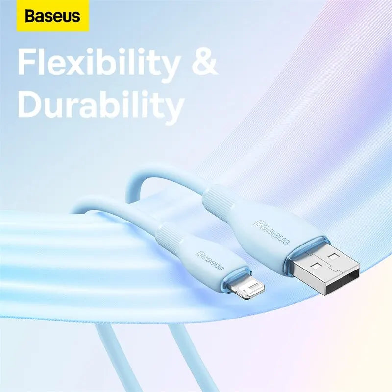 Baseus TPE 2.4A Fast Charging USB Cable for iPhone 14 13 Pro Max Xs Xr X 8 Plus Cable for iPhone iPad Air Mini 4 Charger Cable