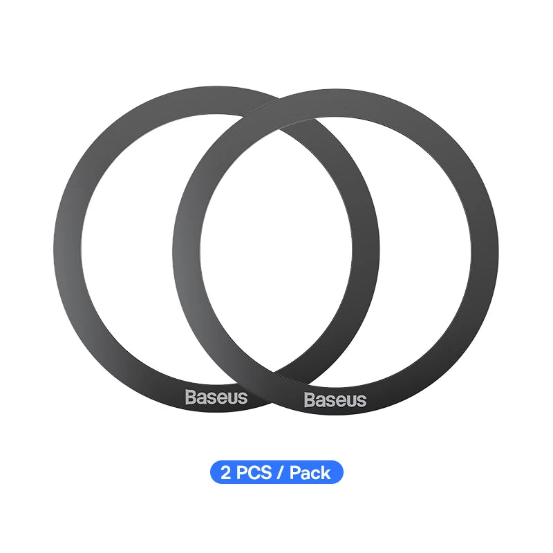 Baseus 2PCS Magnetic Metal Ring for iPhone 15 14 13 12 11 Pro Max Plus MagSafe Magnet for Samsung Xiaomi Wireless Charging Plate