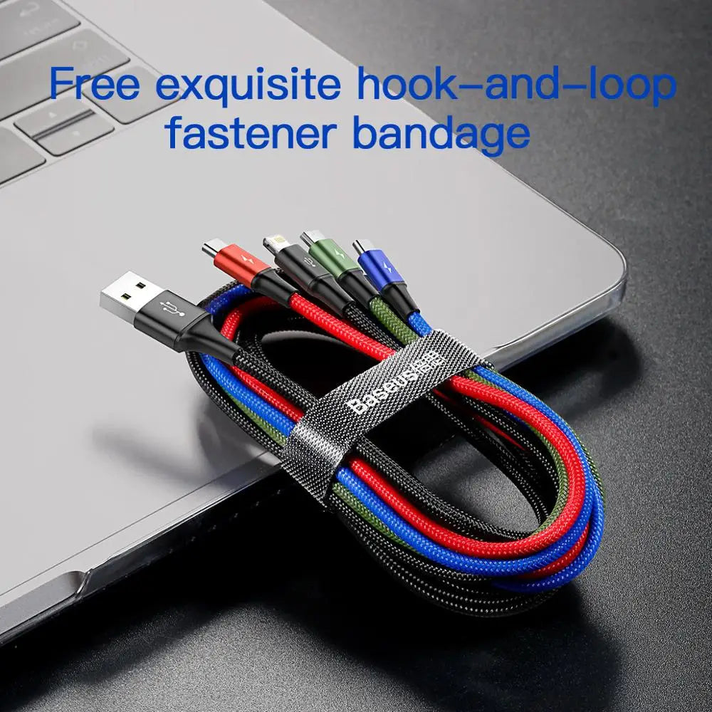 Baseus 3 in 1 USB Cable Type C Cable for Samsung S20 Xiaomi Mi 9 Cable for iPhone 12X11 Pro Max Huawei Charger Cable