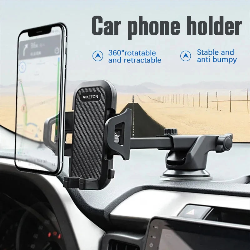 VIKEFON Sucker Car Phone Holder Gravity Mount Stand Suction Cup Smartphone Mobile Cell Car Bracket For iPhone Xiaomi Samsung