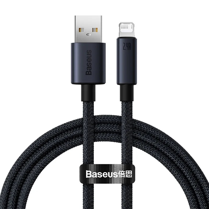 Baseus 2.4A USB Cable for iPhone 13 12 11 Pro Max 8 X Fast Charge for iPhone Cable USB Data Sync Cable Phone Charger Wire Cord