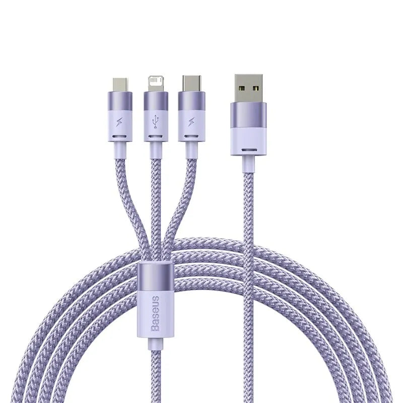 Baseus 3 in 1 USB Cable Micro USB Type C Fast Charger Micro USB Type C Data Cable For IP 14 13 Samsung Xiaomi Huawei