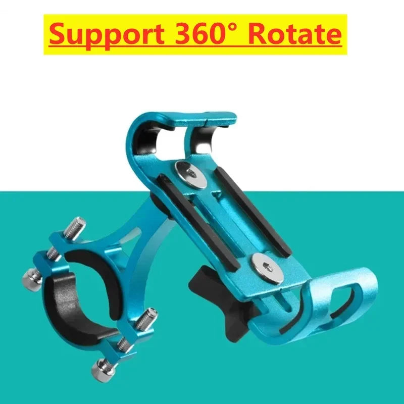 360 Rotate Metal Motorcycle Bicycle Phone Holder Aluminum Alloy Anti-slip Bracket Support GPS Clip Bike Phone Stand for iPhone